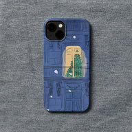 Funda navideña acogedora con ventana para teléfono: diseño festivo y artístico 