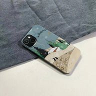 Funda para teléfono con diseño de cabaña de invierno navideña 