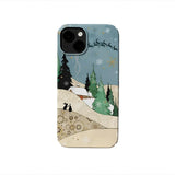 Funda para teléfono con diseño de cabaña de invierno navideña 