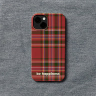 Funda para móvil navideña de tartán "Be Happiness" 
