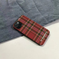 Funda para móvil navideña de tartán "Be Happiness" 