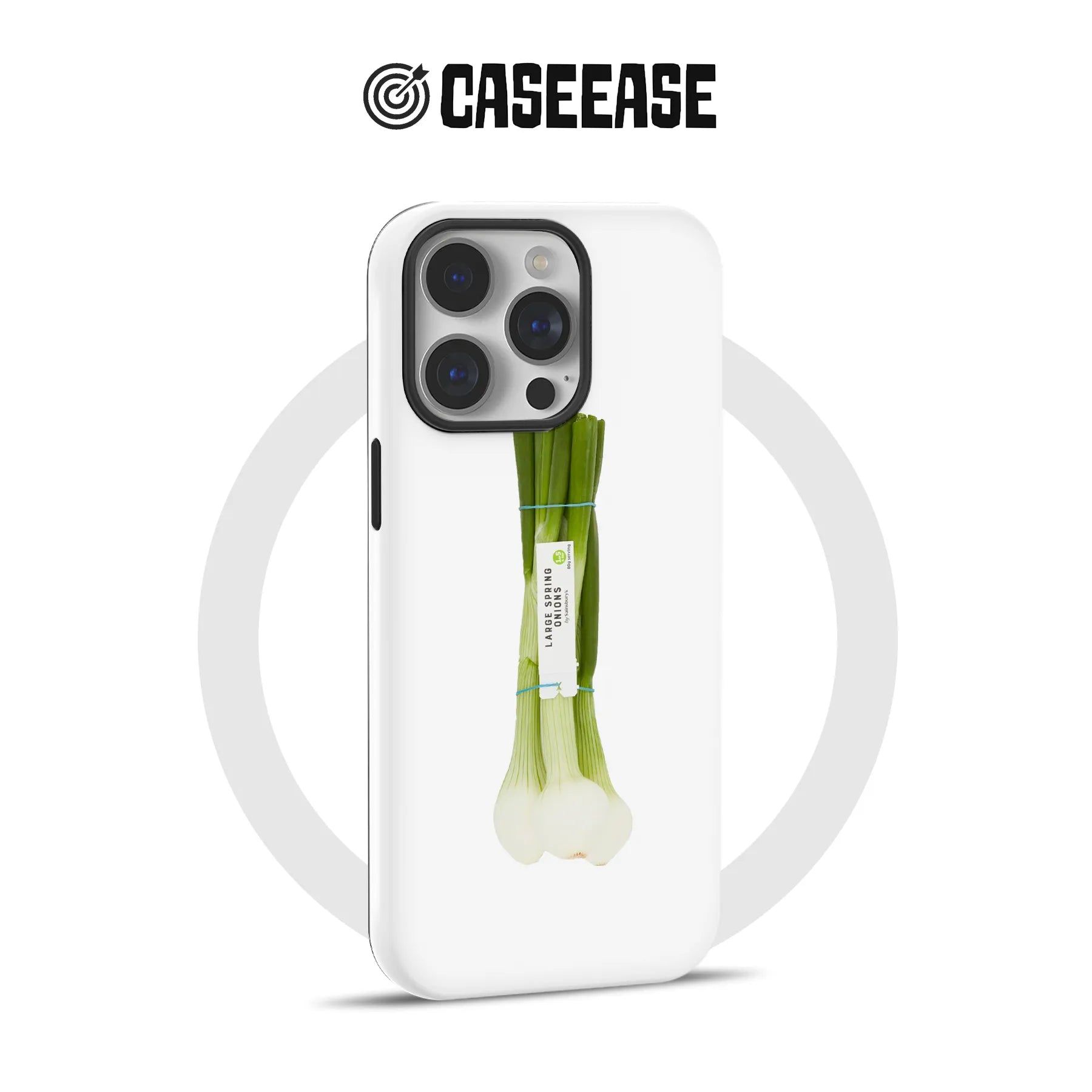 Funda minimalista para teléfono con diseño de cebolla verde: fresca y natural