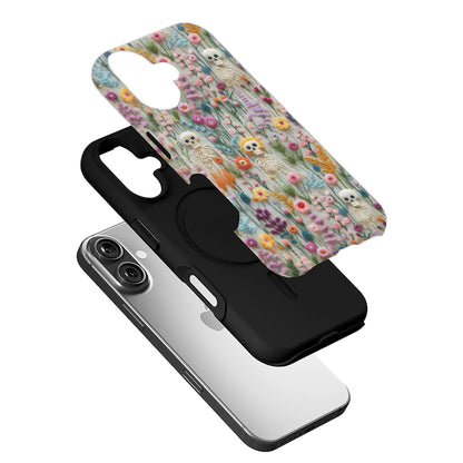 Skeleton Floral Pattern Phone Case