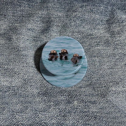 Adorable Sea Otters Floating Phone Grip & Stand - Cute Animal PopSocket Style