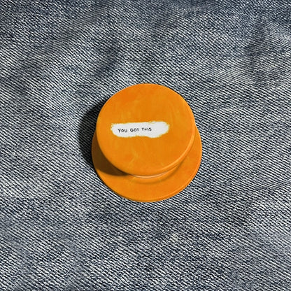 Motivational "YOU GOT THIS" Orange Texture Phone Grip & Stand - Positive Quote Holder