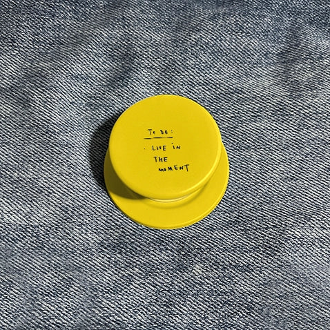 "Live in the Moment" To-Do List Phone Grip & Stand - Yellow Motivational Quote Holder