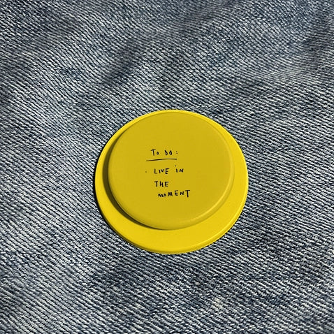 "Live in the Moment" To-Do List Phone Grip & Stand - Yellow Motivational Quote Holder