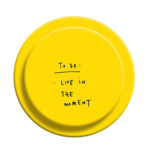 "Live in the Moment" To-Do List Phone Grip & Stand - Yellow Motivational Quote Holder
