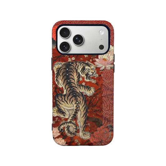 Artistic Tiger and Lotus Phone Case