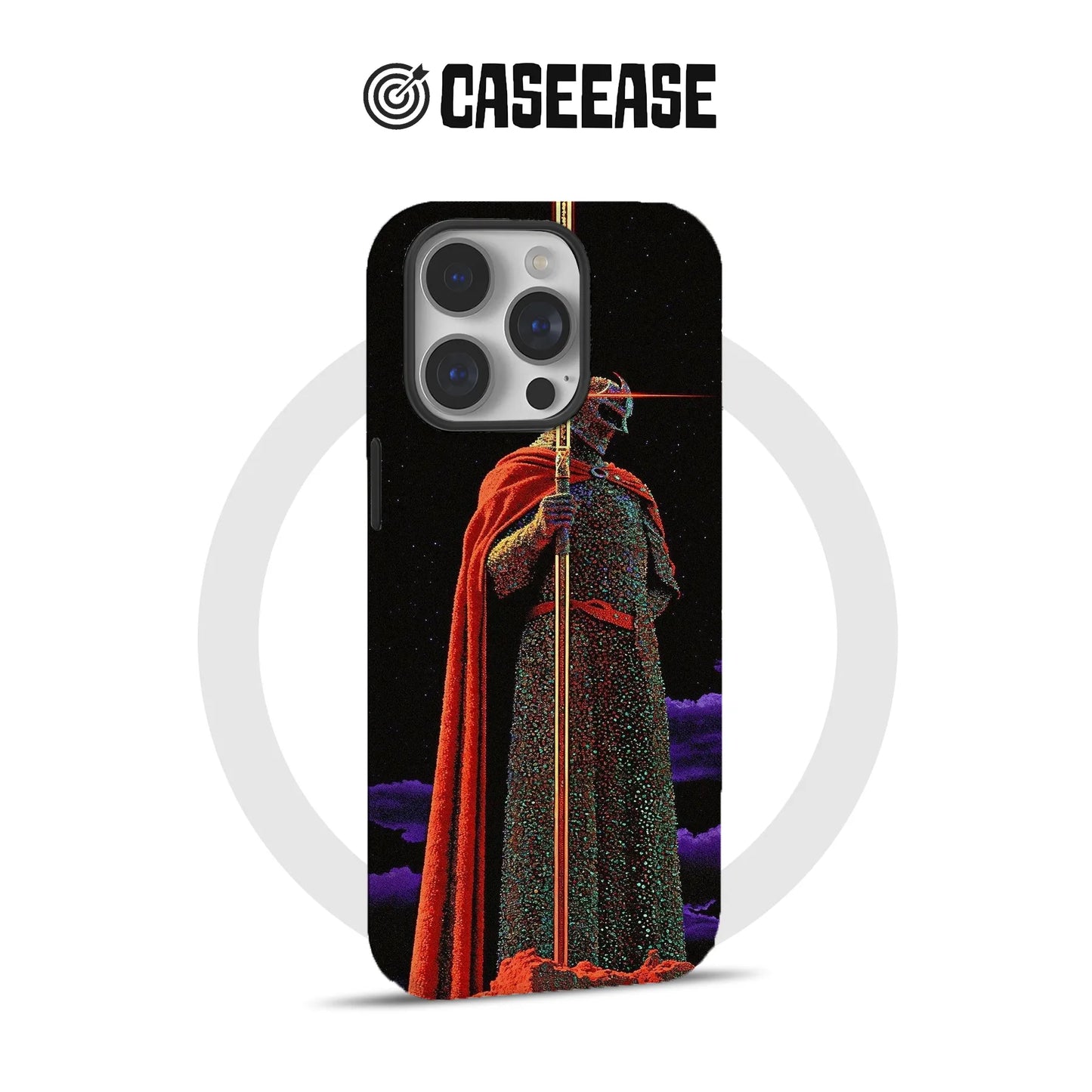 Retro Knight Phone Case with Vibrant Design
