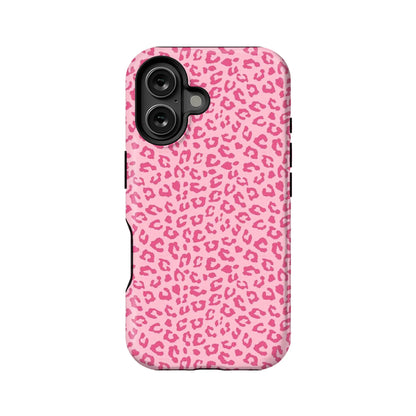 Funda para teléfono con estampado de leopardo rosa