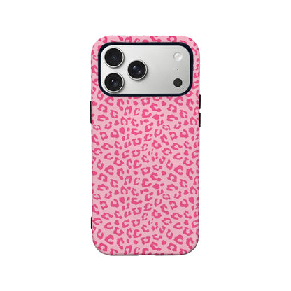 Funda para teléfono con estampado de leopardo rosa