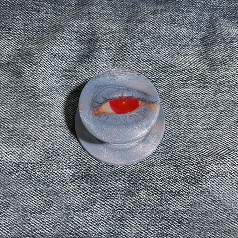 Surreal Red Eye & Blue Skin Phone Grip & Stand - Artistic PopSocket Style Holder