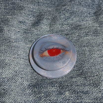 Agarre y soporte para teléfono con diseño surrealista de ojos rojos y piel azul - Soporte artístico estilo PopSocket 