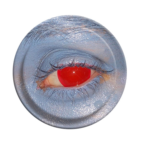 Agarre y soporte para teléfono con diseño surrealista de ojos rojos y piel azul - Soporte artístico estilo PopSocket 