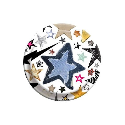 Soporte y agarre para teléfono con mezcla de estrellas eclécticas: soporte con estrellas de mezclilla, purpurina y estampados 