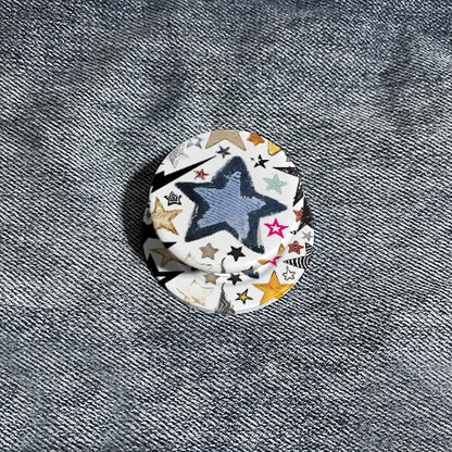 Soporte y agarre para teléfono con mezcla de estrellas eclécticas: soporte con estrellas de mezclilla, purpurina y estampados 