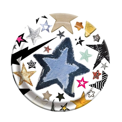 Soporte y agarre para teléfono con mezcla de estrellas eclécticas: soporte con estrellas de mezclilla, purpurina y estampados 