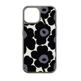 Holographic Chrome Phone Case for iPhone 14 Pro - Prismatic Floral Design