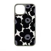 Holographic Chrome Phone Case for iPhone 14 Pro - Prismatic Floral Design