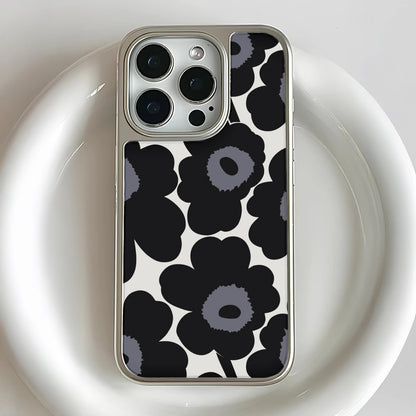 Holographic Chrome Phone Case for iPhone 14 Pro - Prismatic Floral Design