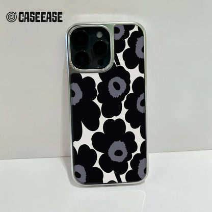 Holographic Chrome Phone Case for iPhone 14 Pro - Prismatic Floral Design