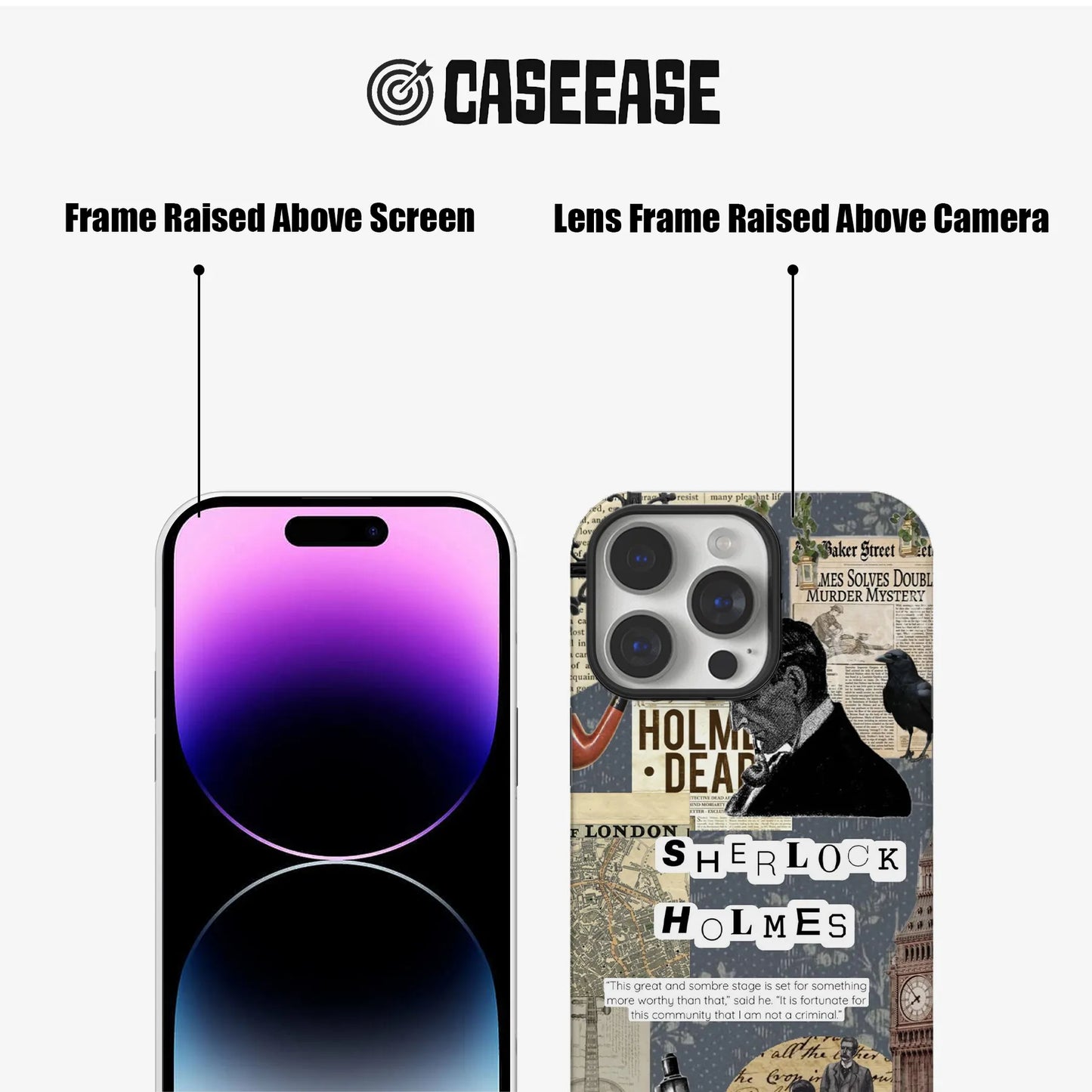 Funda de teléfono vintage de Sherlock Holmes