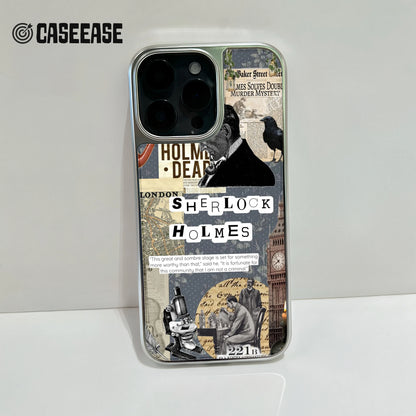Funda holográfica cromada de Sherlock Holmes para teléfono - Estética vintage