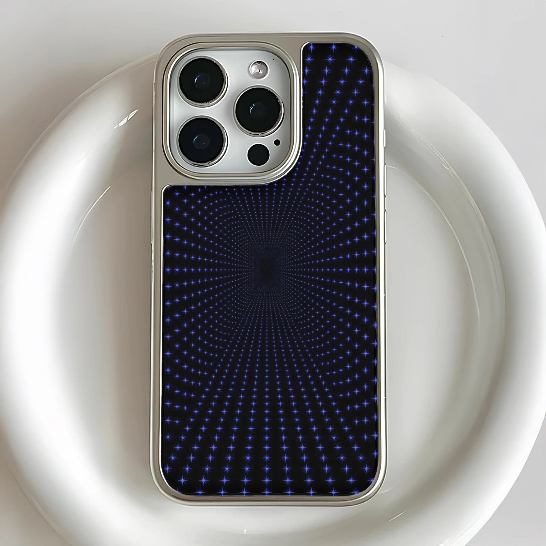 Holographic Chrome Phone Case for iPhone 15 Pro - Starry Night Design