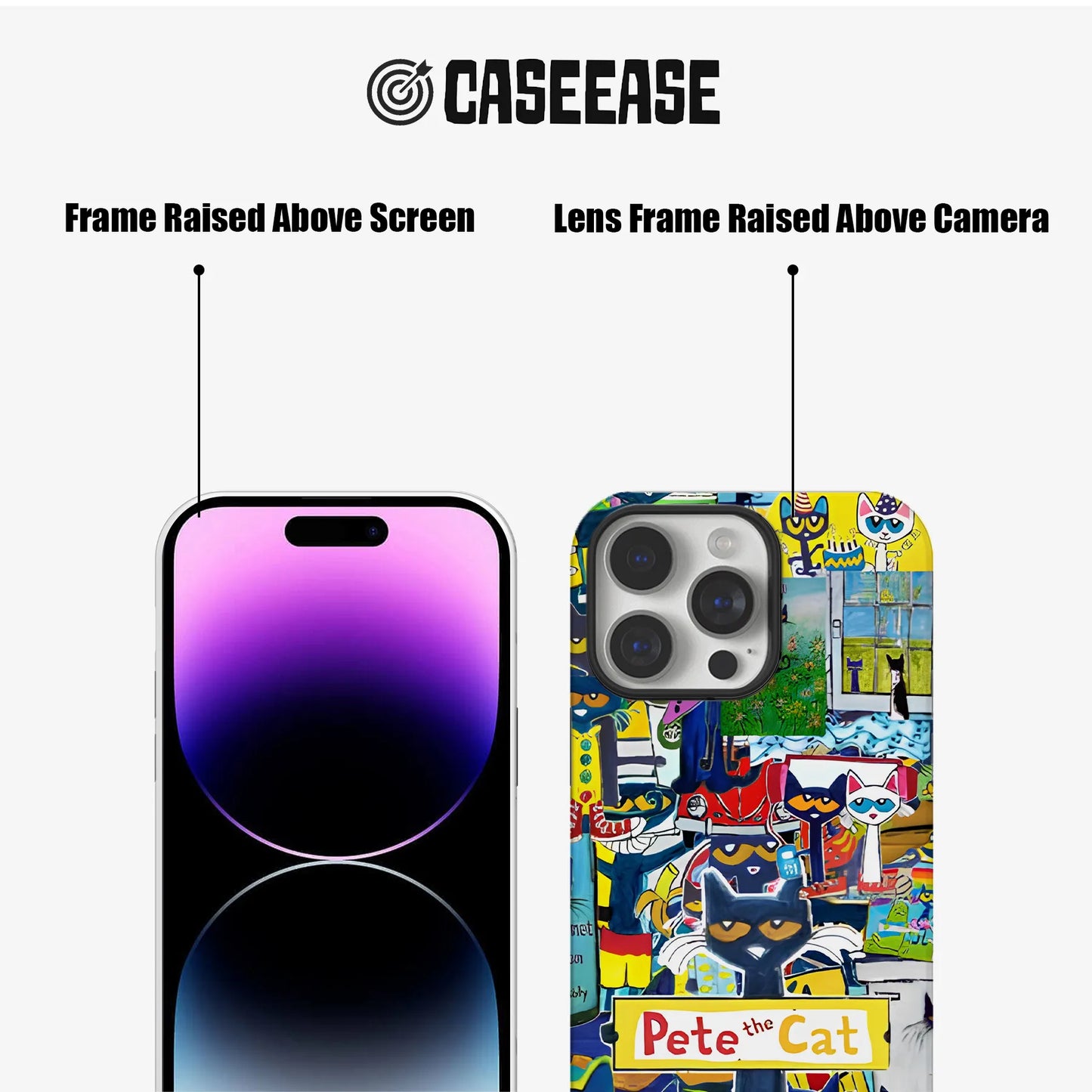 Funda para teléfono divertida y colorida de Pete el Gato