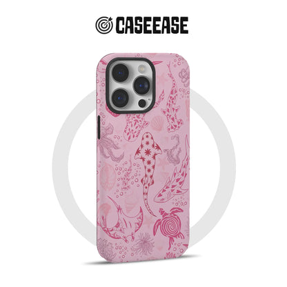 Pink Ocean Life TPU+PC IPhone 16 phone case