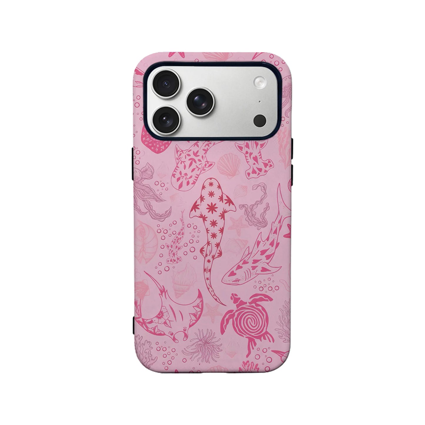 Pink Ocean Life TPU+PC IPhone 16 phone case