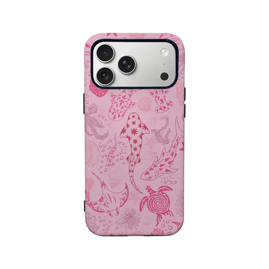 Pink Ocean Life TPU+PC IPhone 16 phone case