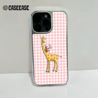 Funda holográfica cromada con diseño de jirafa: diseño divertido y protección duradera