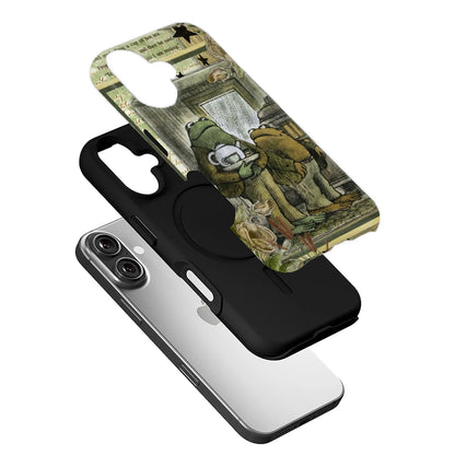 Funda para teléfono con diseño de rana y fiesta de té - Diseño de rana caprichosa