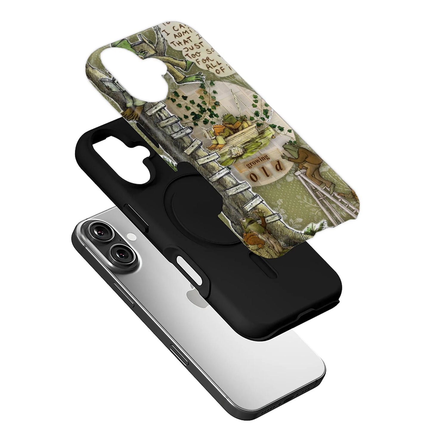 Funda para teléfono con diseño de ranas envejecidas