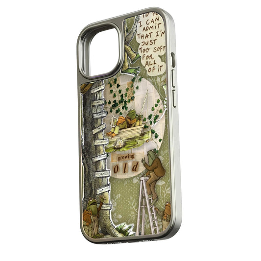 Holographic Chrome Green Frogs Phone Case - Nature-Inspired Design