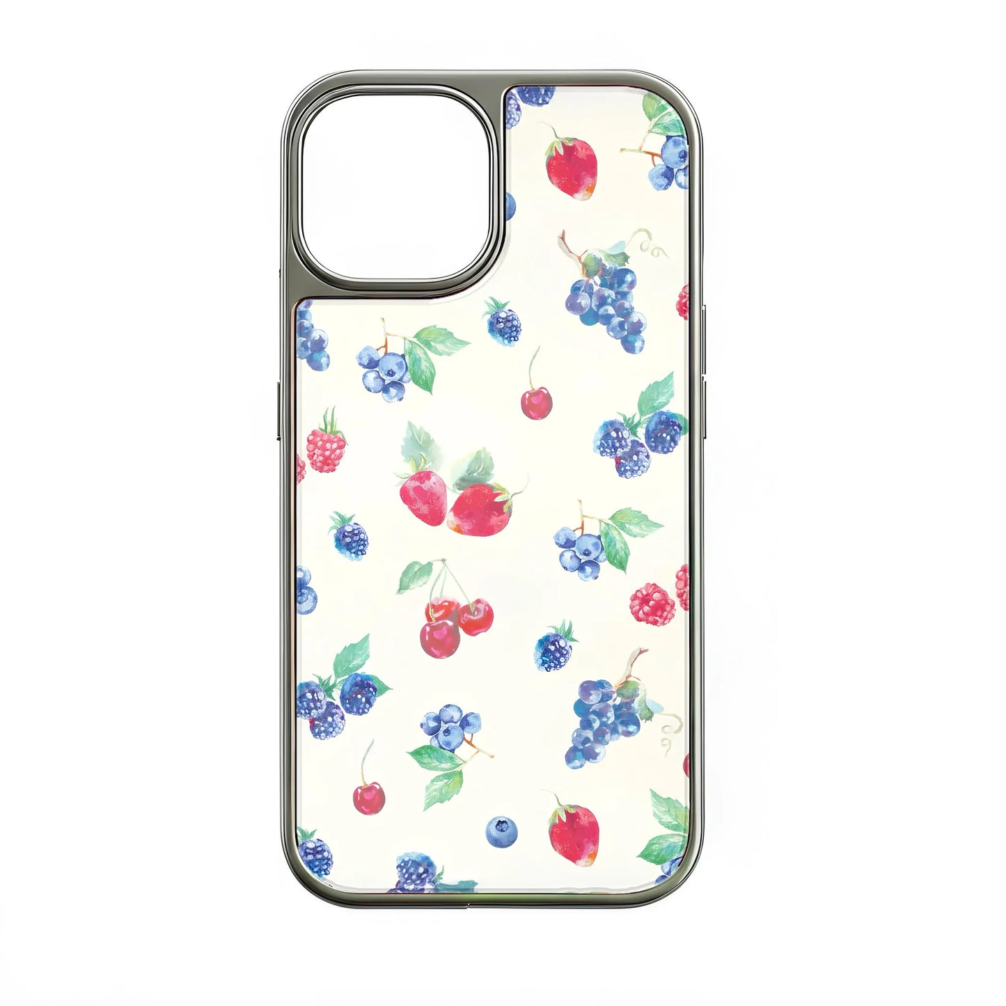 Funda holográfica cromada con diseño de frutas - Diseño de bayas vibrantes