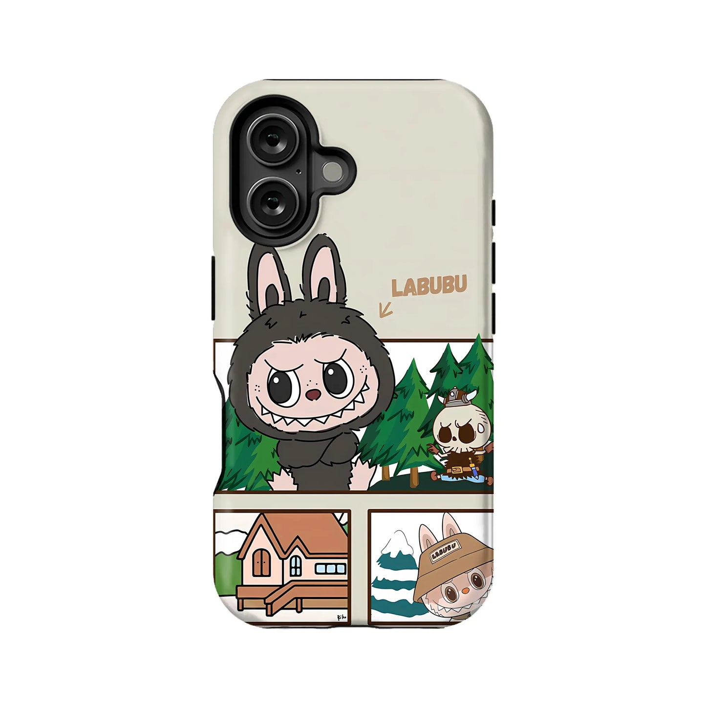 Funda de teléfono con dibujos animados de Labubu para amantes de la aventura