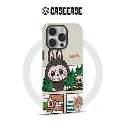 Funda de teléfono con dibujos animados de Labubu para amantes de la aventura