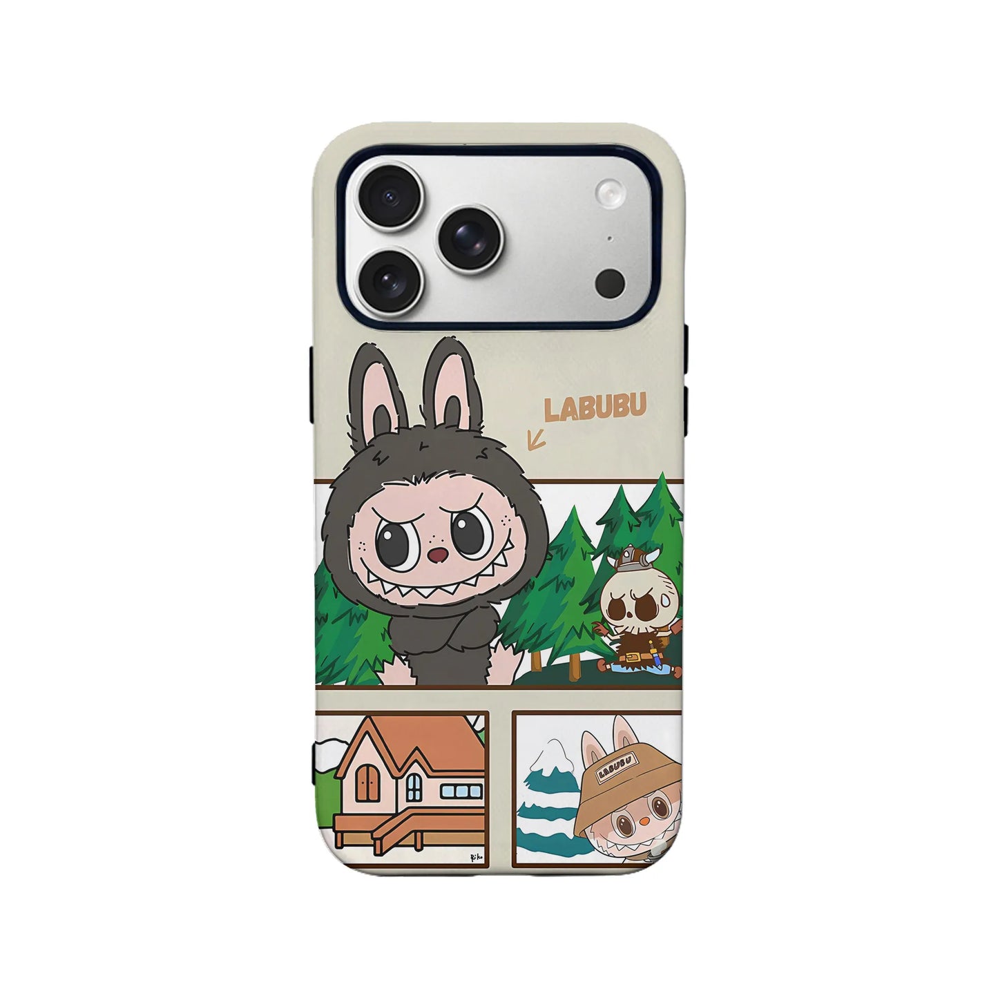 Funda de teléfono con dibujos animados de Labubu para amantes de la aventura