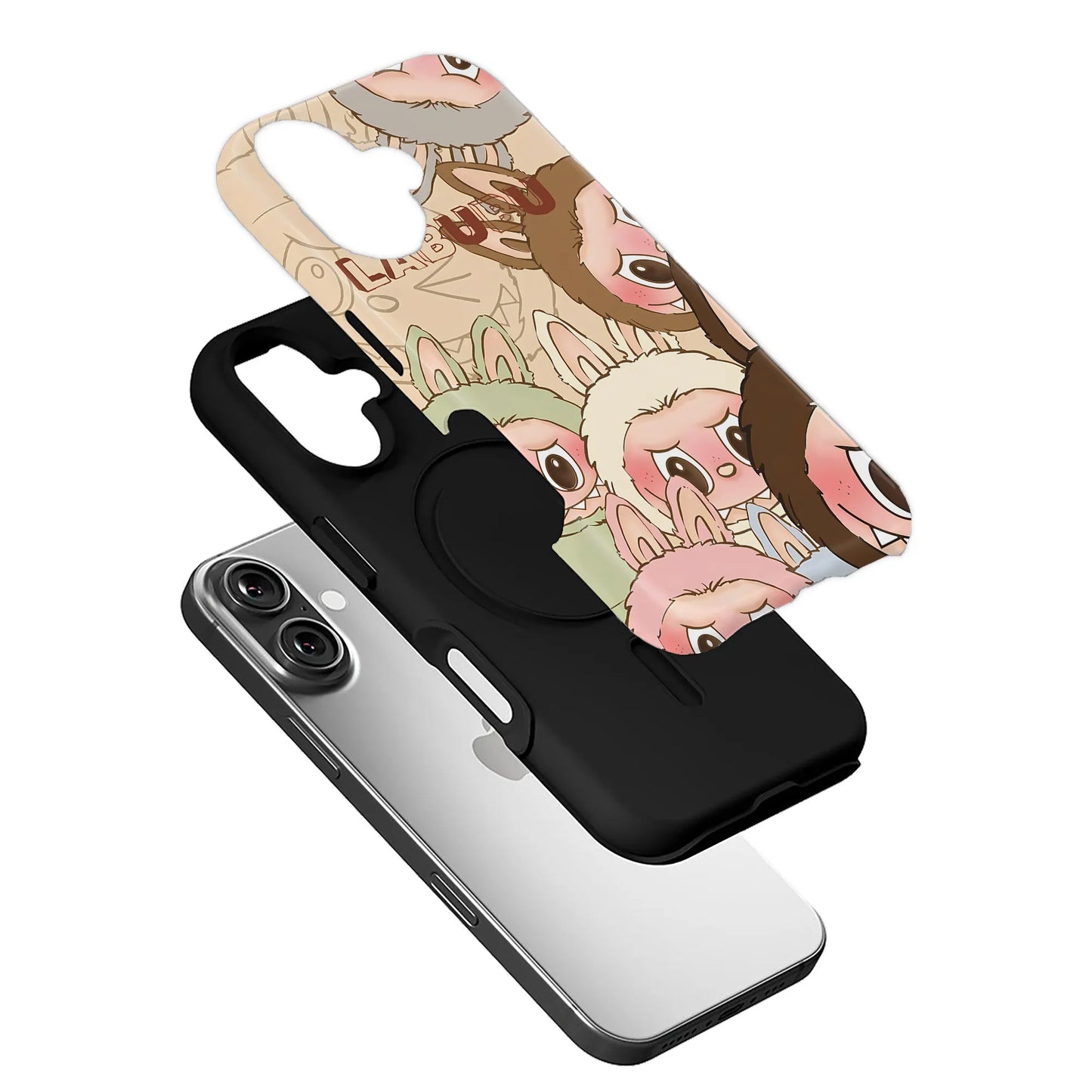 Funda para teléfono con caras de Labubu