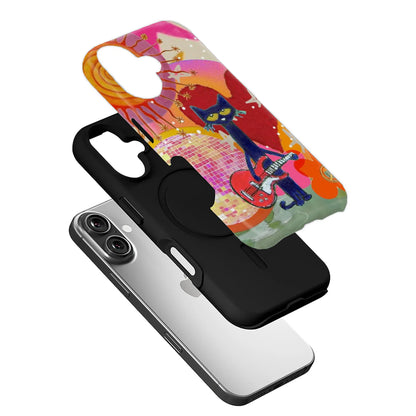 Psychedelic Cat Rock Band Phone Case