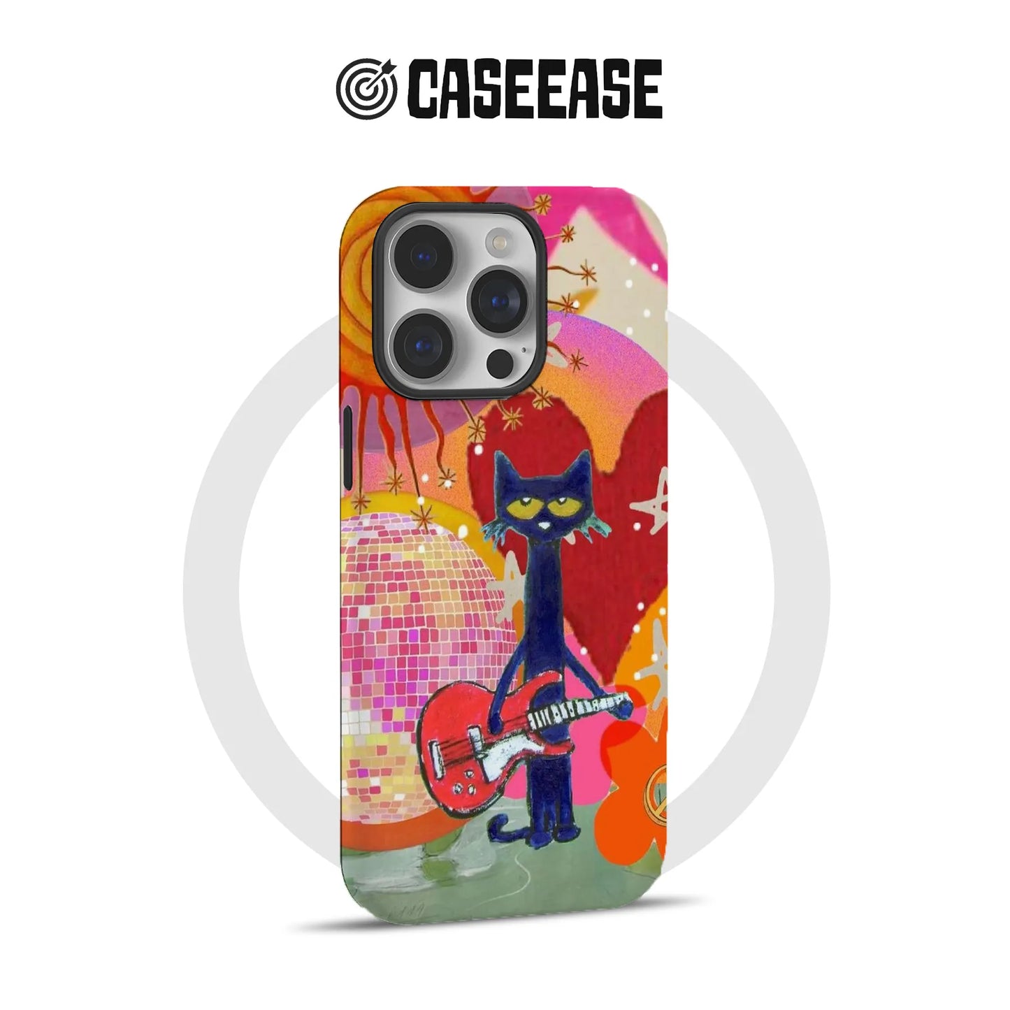 Psychedelic Cat Rock Band Phone Case