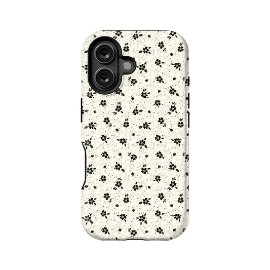 Minimalist Black Floral Phone Case – Classic and Elegant Design