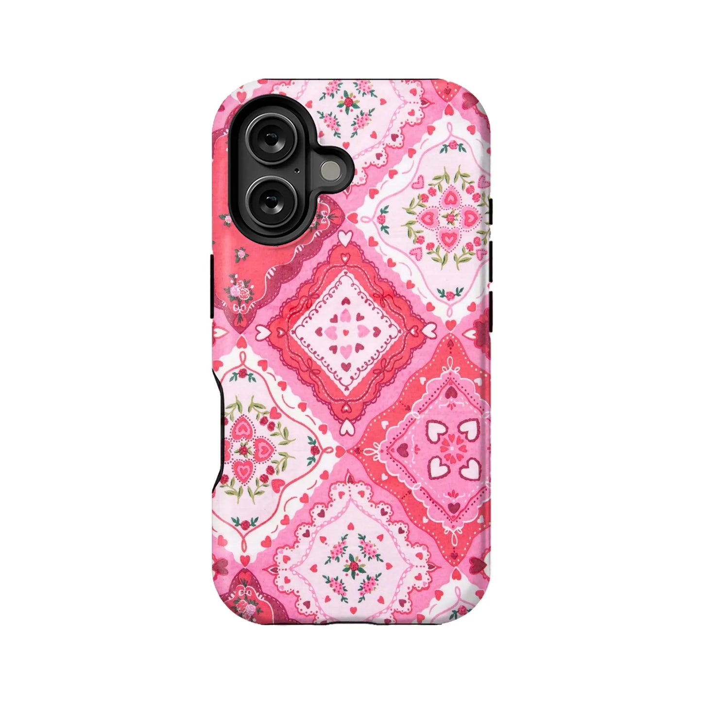Encantadora funda para teléfono con estampado floral rosa