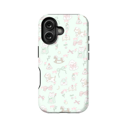 Mint Green Cartoon Phone Case – Whimsical and Playful Design