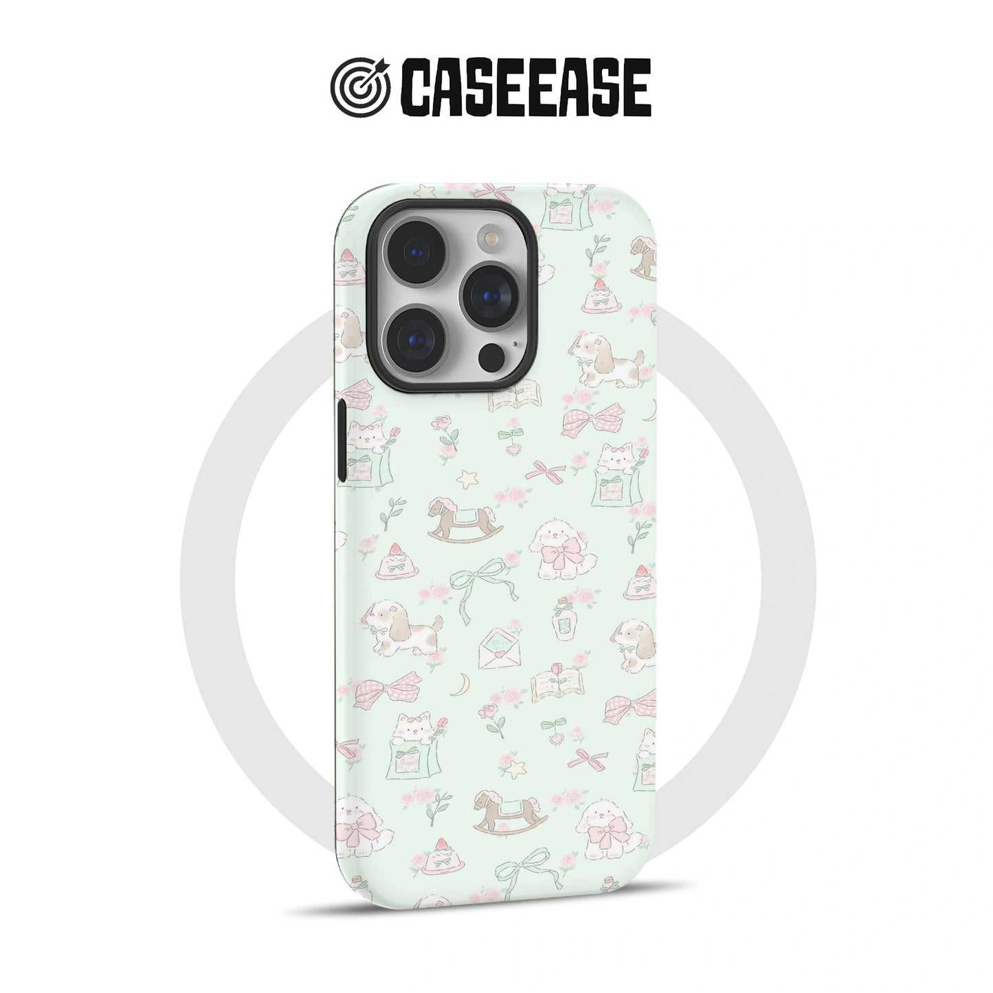 Mint Green Cartoon Phone Case – Whimsical and Playful Design