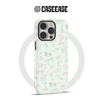 Mint Green Cartoon Phone Case – Whimsical and Playful Design