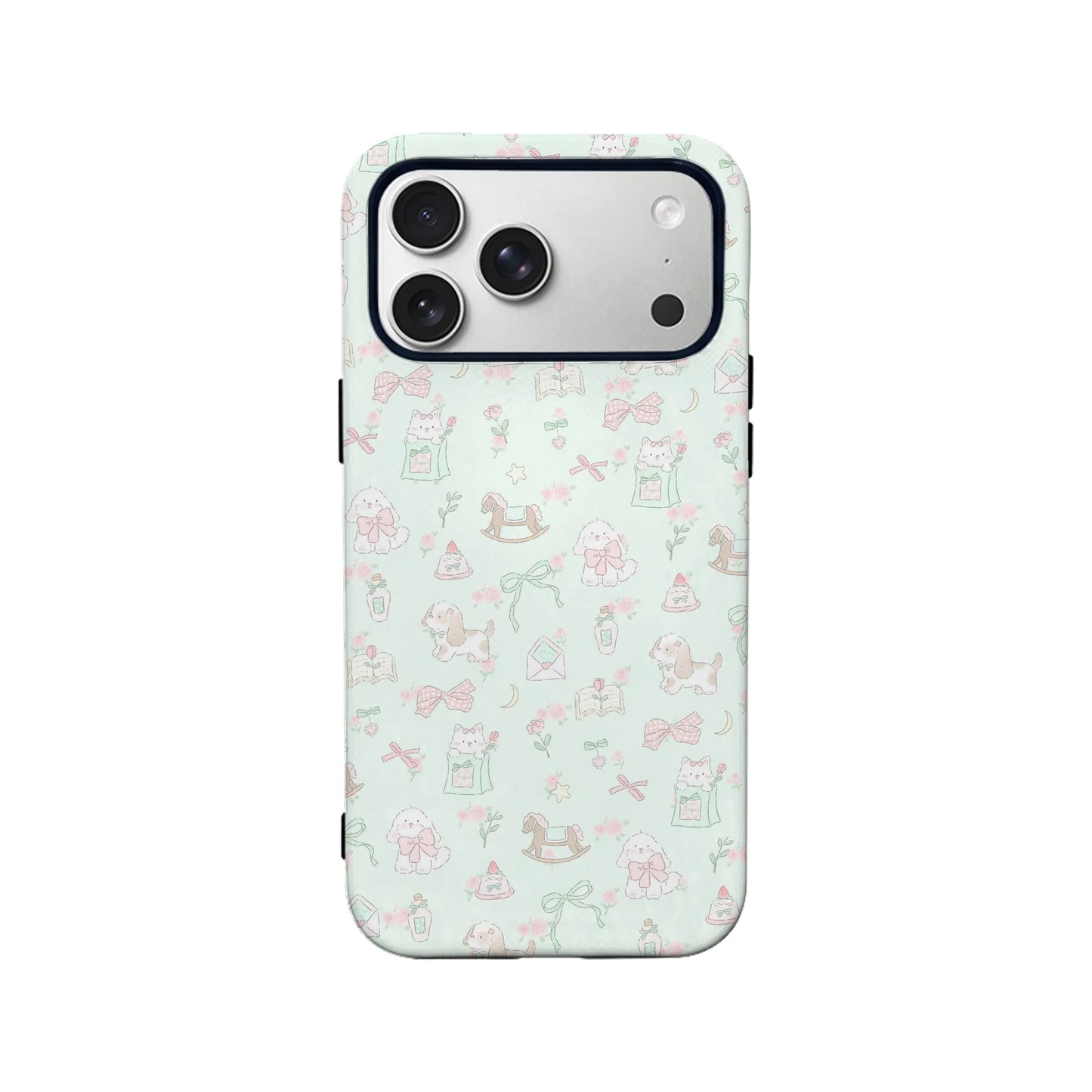 Mint Green Cartoon Phone Case – Whimsical and Playful Design